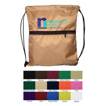 USA Made Nylon Drawstring Backpack with Zipper